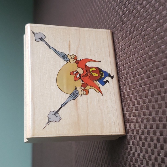 ☆Rare☆ Yosemite Sam Rubber Stamp •Rootin' Tootin'• Warner Bros •Looney Tunes - Picture 1 of 8